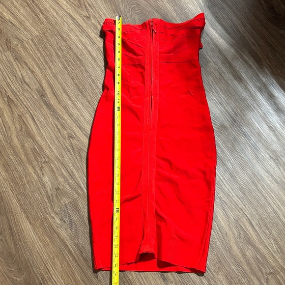 Elegant Red Women's Dress bodycon stretch - Picture 6 of 7